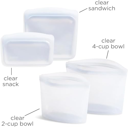 Premium Reusable Silicone Food Storage Bags (Clear)