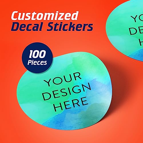 100 Custom Vinyl Stickers (Blue Green / 6x6)