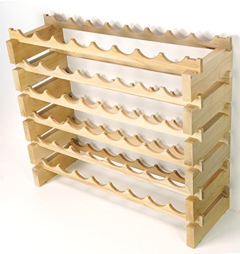 Modular Wine Rack Beechwood 32 (48 Bottles - 6 Rows)