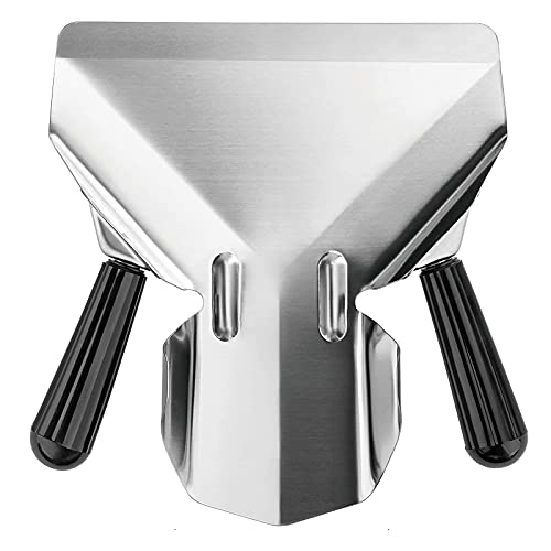 Stainless Steel Dual Handle French Fry Bagger Scoop Chip Popcorn Bagger Ice Candy Snacks Desserts Scooper with Removable Right Handle (Right and Left Handle)