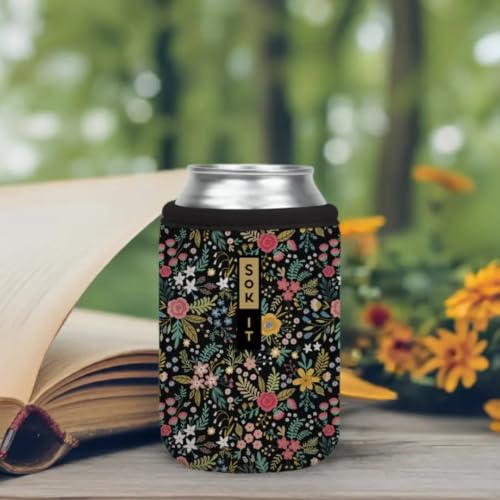 CanSok Sleeve for Beer & Soda Insulated Neoprene Cover (English Garden Picnic / 12oz Slim Can Sleeve)