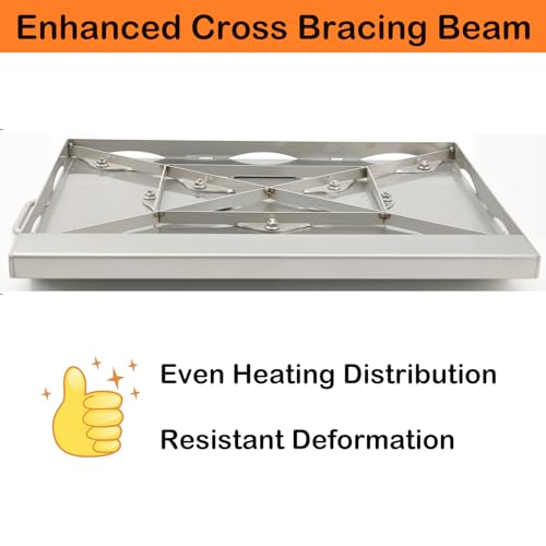 Universal Stainless Steel Griddle Flat Top Plate Grill (23" x 2.2" x 16")