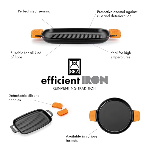 COOKWARE Efficient Iron Round Ribbed Grill (Round Grill)