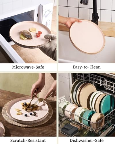 Stoneware Dinnerware Sets for 8 (Light Pink / Service for 8)