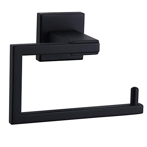 Matte Black Toilet Paper Holder SUS 304 Stainless Steel Wall Mounted Toilet Tissue Roll Holder for Bathroom (Black)