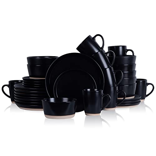 Jules Stoneware 32 (32 Piece - Service for 8 / Black)