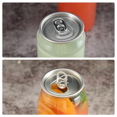 16.9OZ(500ml) Disposable Juice Bottles 100 Pack - Plastic Sealable Can Cups with Lids for Boba, Smoothie, Drinking, Clear Beverage Container with Easy Open Lids