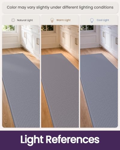 Kitchen Floor Mats Cushioned Anti Fatigue (Grey / 59"l X 23"w X 0.4"th)