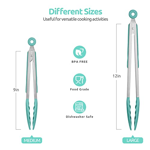 Kitchen Tong for Cooking (Aqua Sky / 9+12 inch)