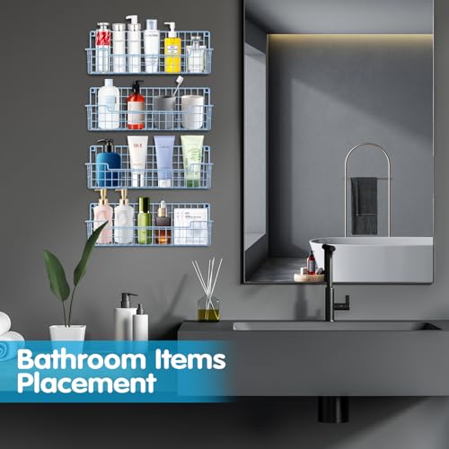 Spice Rack Wall Mount (Light Blue-4 Pack)