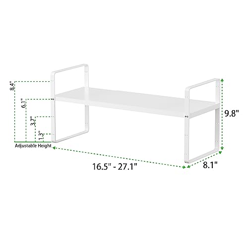 Expandable Cabinet Shelf (Smooth White / Small - 8.1"D - 1 Pack)