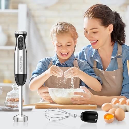 2-in-1 Immersion Handheld Blender with 20 Speeds & Turbo Mode (With 1 attachment)
