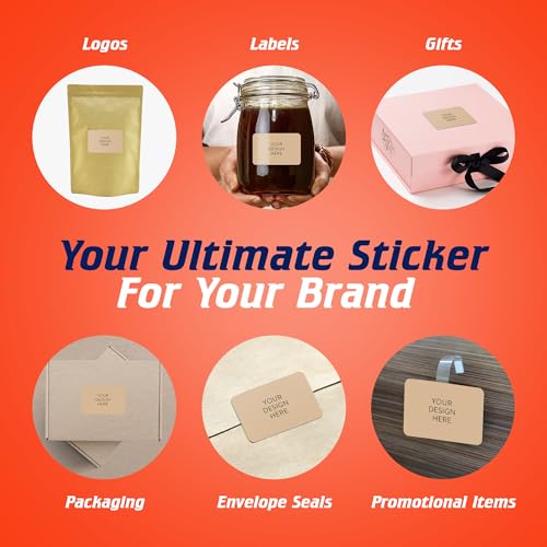 100 Custom Vinyl Stickers (Brown / 4x2)