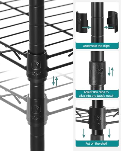 5 Tier Bathroom Shelf (Ink Black + Translucent / 5 Tiers (11.8"W))