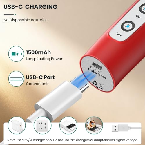Milk Frother Handheld Rechargeable (without stand / Red)