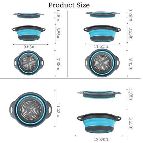 Collapsible Colander 3 (Gray-Blue)