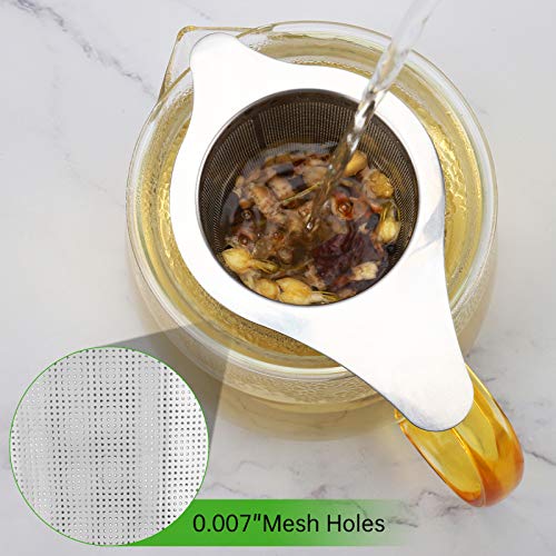 Two Pack Tea Infuser Basket Stainless Steel Tea Strainer Tea Filter With Small Strainer And Lid Tea Diffuser For Loose Tea Superior Brewing Experience (Two pack silver)