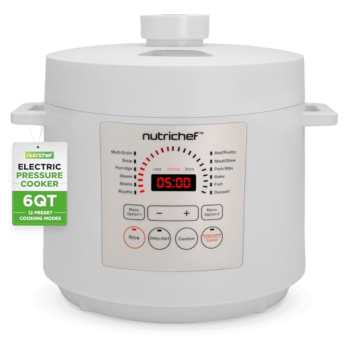 Electric Pressure Cooker 6 Quart Capacity (White)