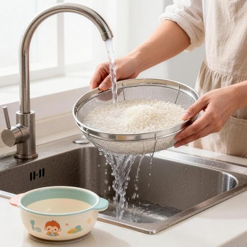 Fine Mesh Strainer for Kitchen (11.02 inch / Flat Shape)