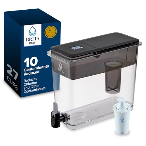 XL 27 Cup Water Filter Pitcher (Dispenser (1 Filter) / Ulta Max Black)