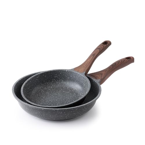 Nonstick Frying Pans (Gray / 8+10 Inch)