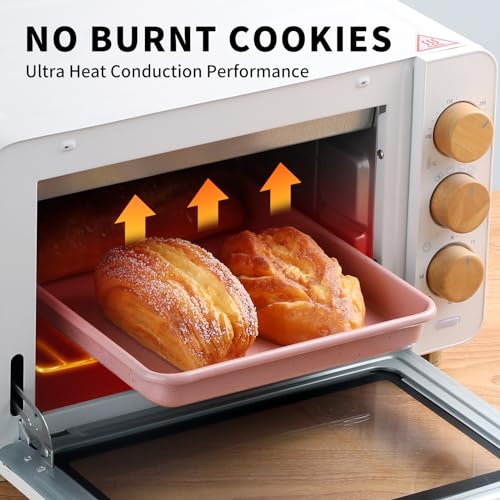 Toaster Oven Pans Set of 2 (Pink-11*9*1 inch)