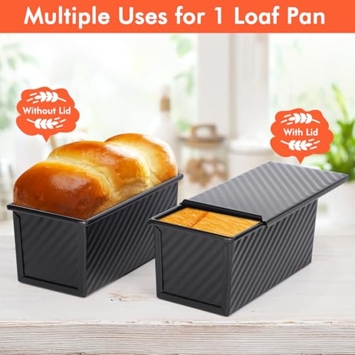 Pullman Loaf Pan with Lid (Black / 0.5lb 2ps)