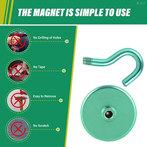 Magnetic Hooks (Green / 1.26 inches)