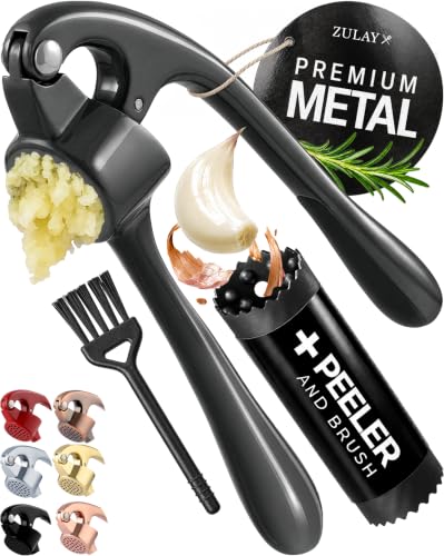 Premium Garlic Press Set (Large | Dark Gray)