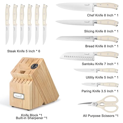 Chef Knife Set (Pro White / 15 pieces)