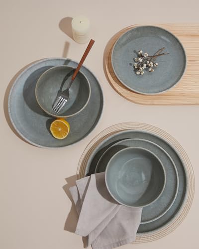 Stoneware Dinnerware Sets for 4 (Gradient Green / Set (16pcs))