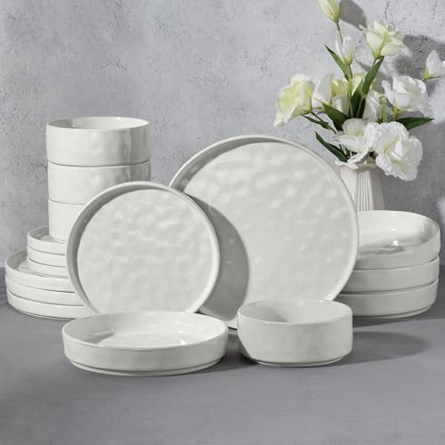 Stoneware Dinnerware Set (Speckled White)