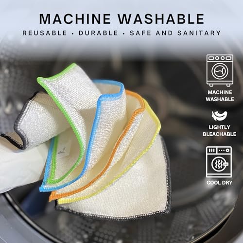 Dishcloths Kitchen Dishrag Cleaning Scrub Reusable 6pk 6x7in (Multi Color / 6" x 7" -6 Pack)