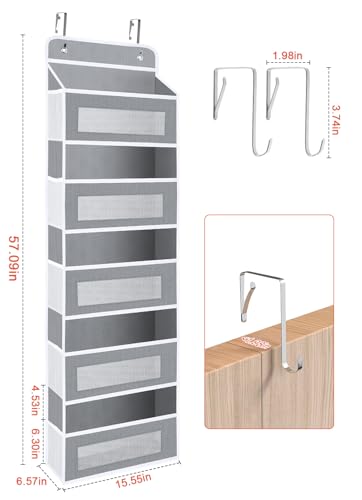 Over The Door Organizer Storage (Grey / 1 Pack)