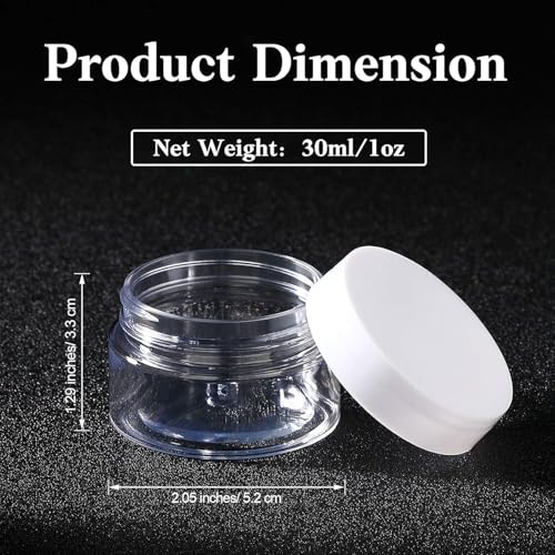 6 Pack 8 oz Plastic Jars Containers with Lids Wide (White / 8 oz)