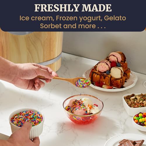 EIM916 6Qt Old Fashioned Wood Bucket Ice Cream Maker (Pine)