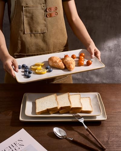 Serving Platters Set of 3 Sizes (Cappuccino White)