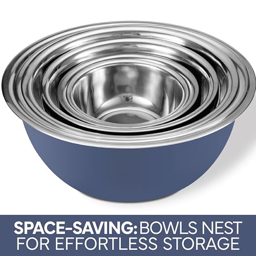 Stainless Steel Mixing Bowls Set (6 Pieces / Blue)