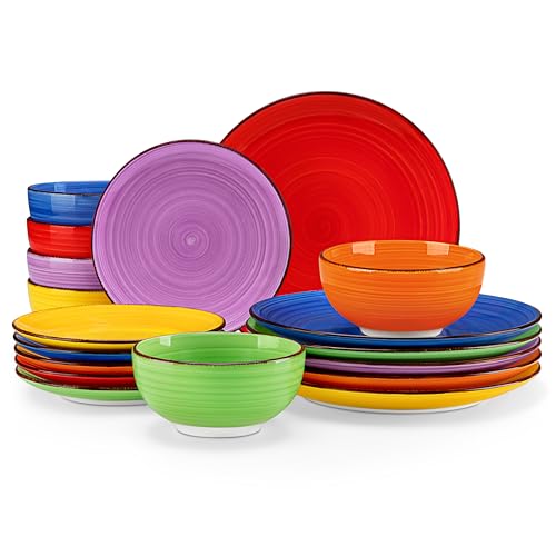Bonita Dinnerware Set Multicolor Stoneware 18 Pieces Service for 6 (Bonita Multicolor / Service for 6 (18 pcs))