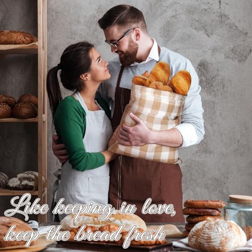 2 Pcs Linen Bread Bags Homemade 13x17 Inches (Classic Style)