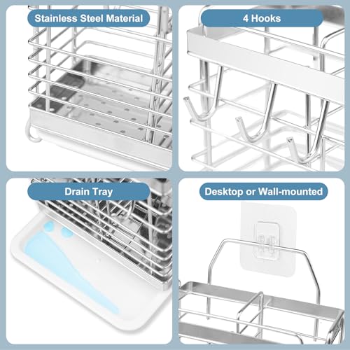 Utensil Holder (Silver / 2 Grids)