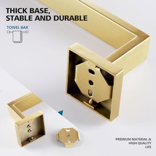 12 Inch Hand Towel Holder Bath Towel Bar Kitchen Dish Cloths Hanger Stainless Steel Wall Mount (Brushed Gold / 12-Inch)