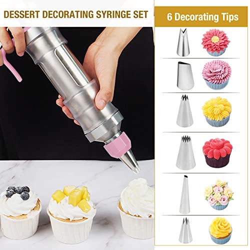 Dessert Decorating Syringe Set (Pink)