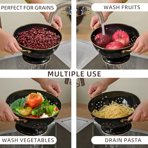 Metal Colander 2 Pack (L-BLACK)