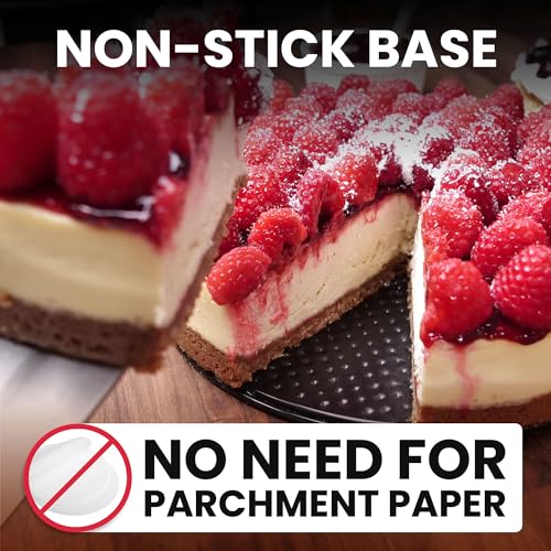 Premium 9 Inch Springform Pan Nonstick Cheesecake Pan with Removable Bottom (Black / 9 Inch)