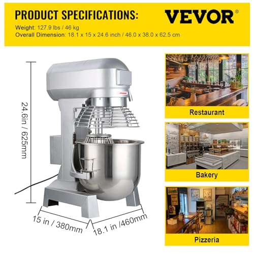 10Qt Commercial Food Mixer with Timing Function (10 Quart / Food Mixer)