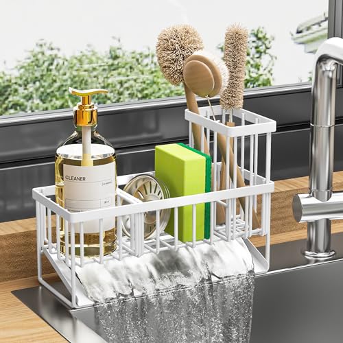 Sink Caddy Sponge Holder (White / 9.25 inches)