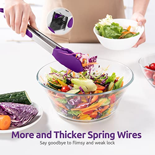 Kitchen Tong for Cooking (Purple / 12 inch)