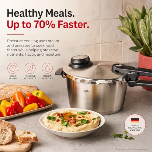Vitavit Premium Pressure Cooker with Steamer Insert (4.8 Quarts / Stainless Steel)
