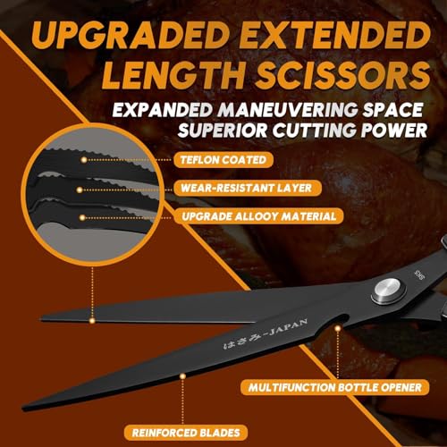 Kitchen Scissors Japanese Stainless Steel (Black)
